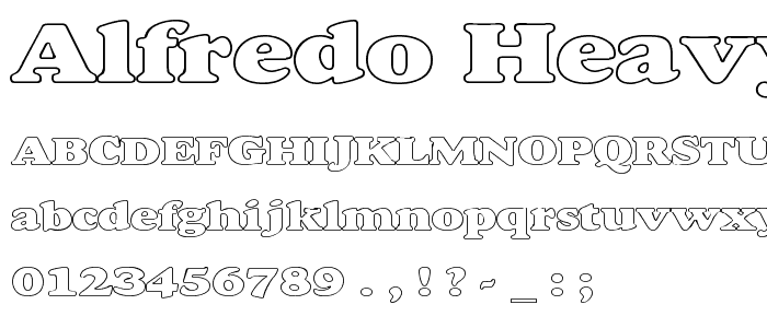 Alfredo Heavy Hollow Wide font